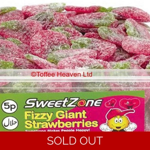 SweetZone Fizzy Giant Strawberries Halal Sweets